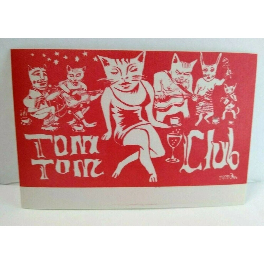 Tom Tom Club Backstage Pass Original Vintage New Wave Beatnik Cat Musicians Red